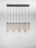 Lampa wisząca wielopunktowa LED szklane tuby szara z wgłębieniami dekoracyjna klasyczna minimalistyczna Luces Exclusivas